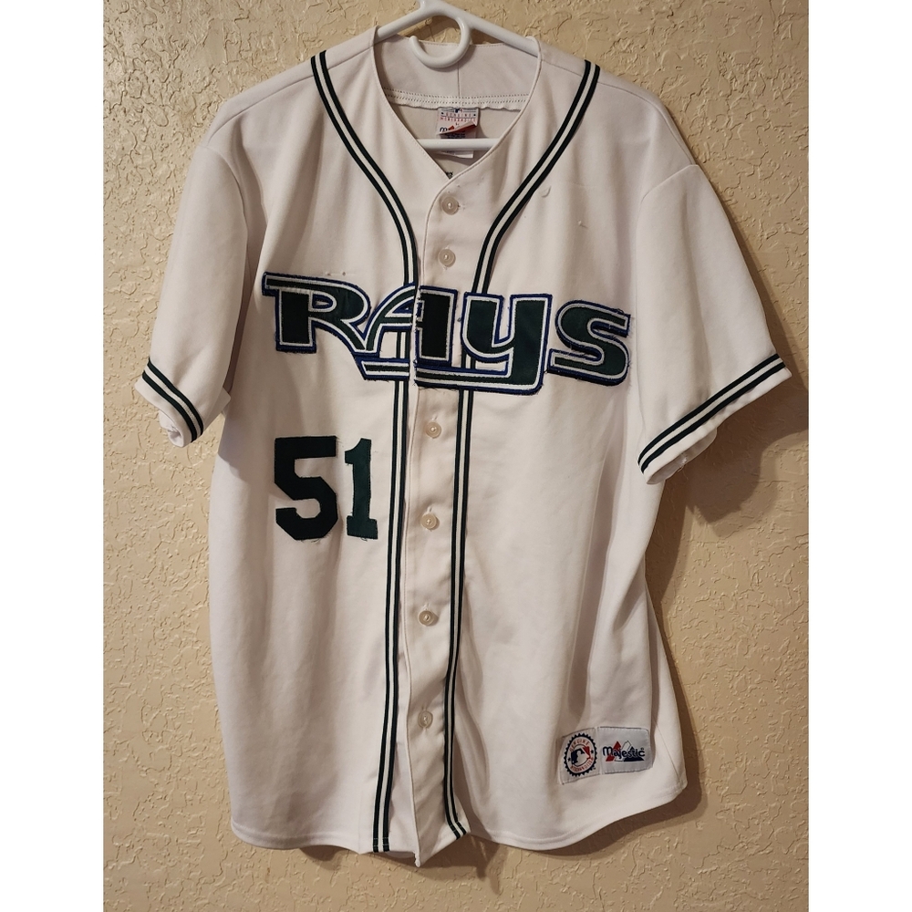 Tampa Bay Devil Rays Official Vintage Baseball Shirt #51 Jeff Wallace